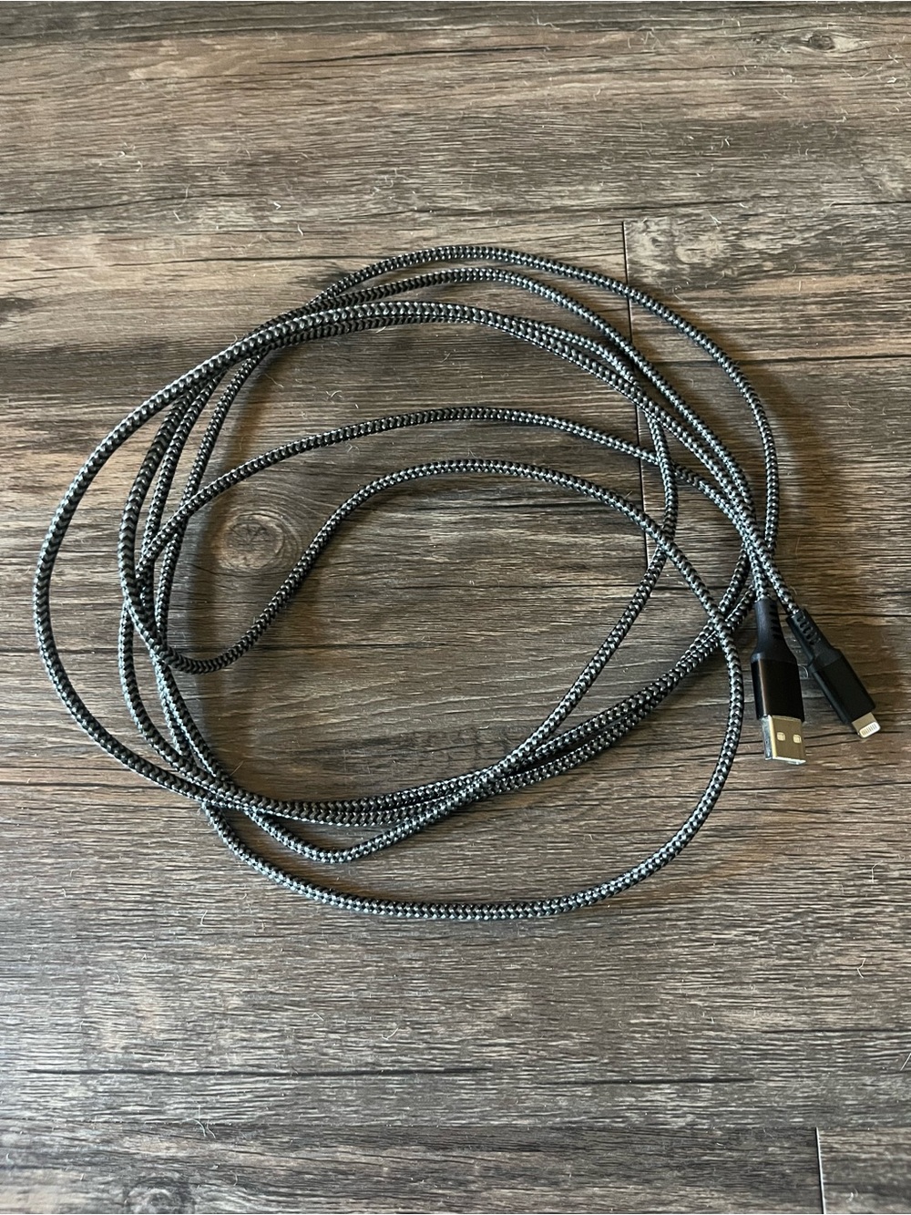 10 ft Braided Lightning to USB Charge & Sync Cable - Black